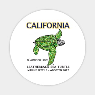 California - Leatherback Sea Turtle - Shamrock Love Magnet